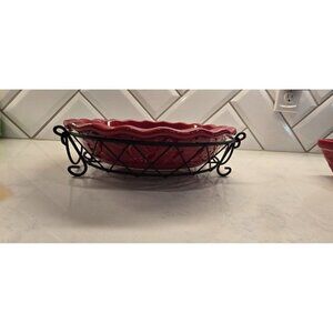 Signature Ceramics Ruby Red Bakeware Lot